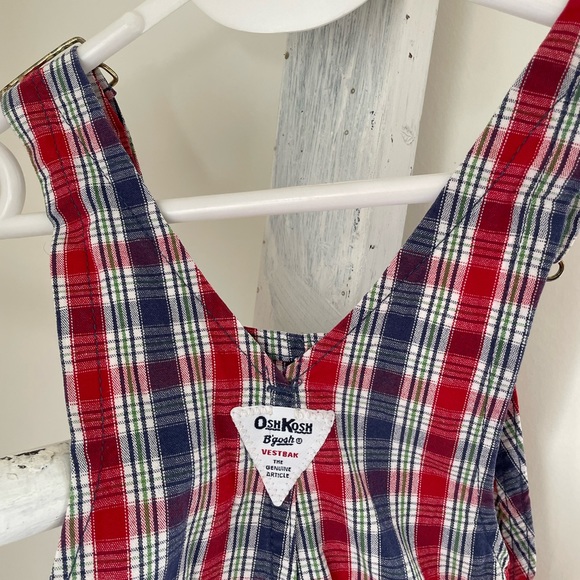 Vintage plaid Oshkosh shortalls - Picture 3 of 4